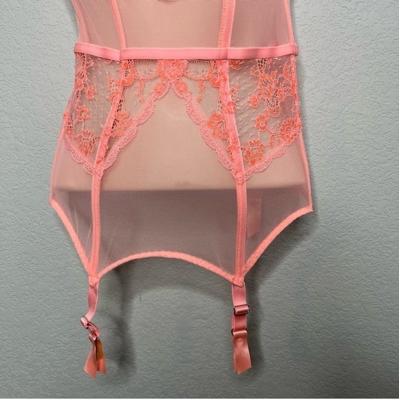 Victoria Secret Women Corset Bustier 34B SheerSexy Romantic Boudoir Mesh Sheer - Picture 8 of 8